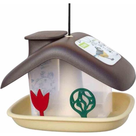 Vogelfutterhaus Domek braun/beige Maße: 21x16x15 cm, Kunststoff (1/2)