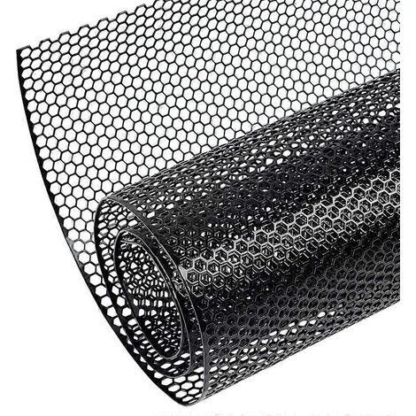 Grille de calandre universelle 40" x 13" pour voiture - Alliage d'aluminium, insert de grille de pare-chocs en nid d'abeille, espacement de 6 mm, noir (1/5)