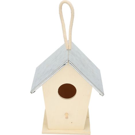 Hängendes Vogelhaus aus Holz, Nistkäfig, Gartenunterstand, natürliche Dekoration, hängendes Vogelhaus zur Brut (1/5)
