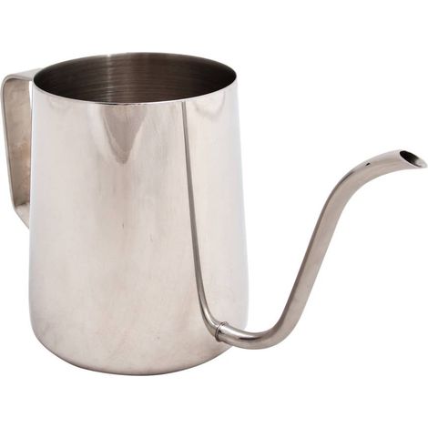 Dekorative Gießkanne aus silberfarbenem Stahl, 0,5 l (1/2)