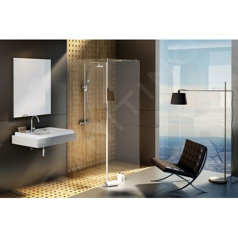 Ravak Walk-In - Cabine de douche Walk-in Corner 110/80, 1100x800 mm, aluminium brillant/verre clair GW1CD4C00Z1 (1/5)