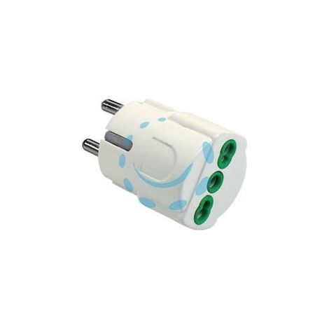 ADATTATORE SCHUKO 2 POLI + TERRA 16A - bianco 81090