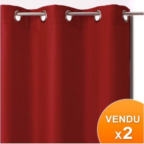 Paire de rideaux occultants coloris rouge 135x240cm