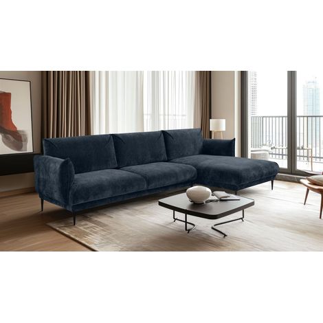 Ecksofa Designersofa MADISON in Stoff Dress Me Blau Ottomane Rechts (1/3)