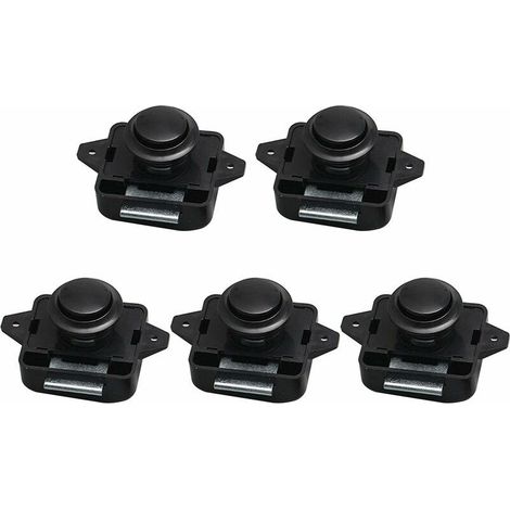 VURAHOME – 5er-Pack Druckknopfverschlüsse – Schlüssellos – Für Wohnmobil, Zuhause, Schublade, Schrank – Schwarz (1/5)