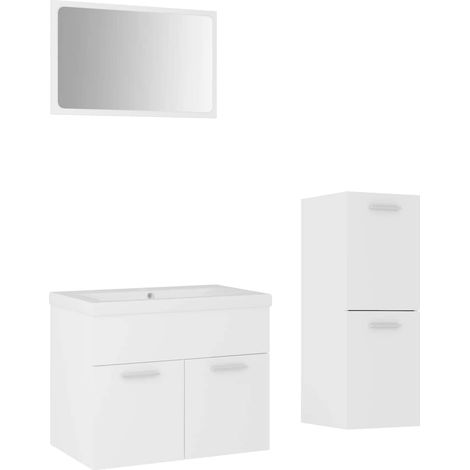 Maison Exclusive - Badmöbel-Set Weiß Holzwerkstoff (1/5)