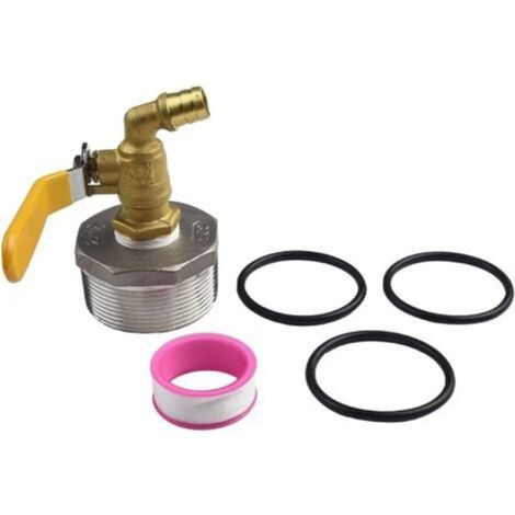 Robinet de sortie de rechange en acier inoxydable D50 pour huile et eau avec construction résistante aux fuites et 3 joints toriques compatibles avec les fûts de 200 litres (1/5)