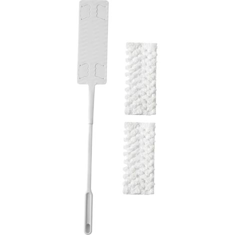 Brosse de nettoyage des sols - Nettoyeur de poussière pour les recoins avec 2 chiffons en microfibre, accessoires de nettoyage pour canapé, armoire, meubles, cuisinière, réfrigérateur et plinthes (1/5)
