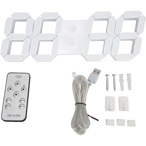 Horloge Murale LED 3D Lumineux Réglable Innovante avec Veilleuse pour Bureau Maison Salon 15 Pouces (1/5)