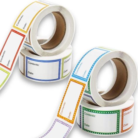 Irovami Étiquettes congélateur 800 pièces – 4 rouleaux, amovibles – Idéal pour alimentation, date, bocaux (1/5)