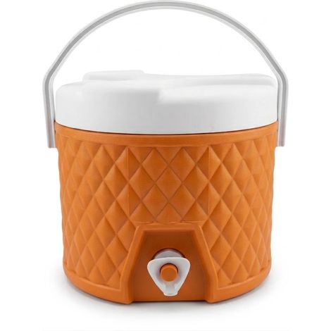 The-rmos Contenitore Termico 5 Litri per Liquidi Acqua Vino Bevande con Rubinetto Erogatore Manico borraccia Frigo Portatile Refrigerante Plastica Verde Celeste Arancio ideale per trasportare ghiaccio