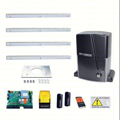 Kit Motore 2000kg Scorrevole Automatico Con 4 Mt Cremagliera Ferro 230v K20