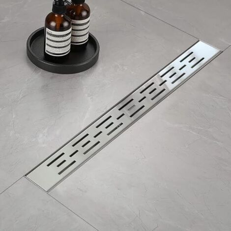 Duschrinne für bodengleiche Dusche, Kurze Duschrinne 100 cm, Duschrinne aus Edelstahl mit Siphon und Filter