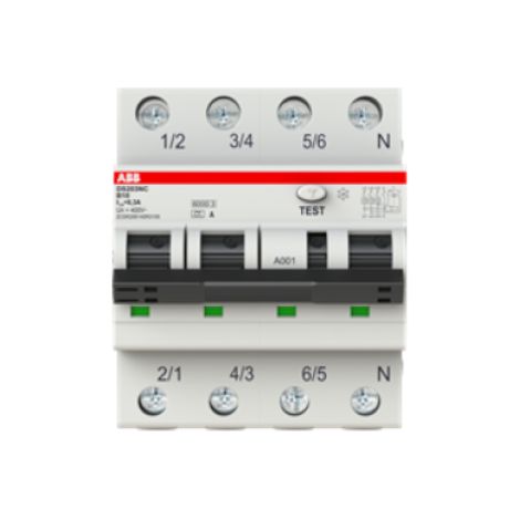 Interruttore differenziale ds203nc 6 ka 3p+n ac c10 30ma abb ds3nc10ac30 (1/3)