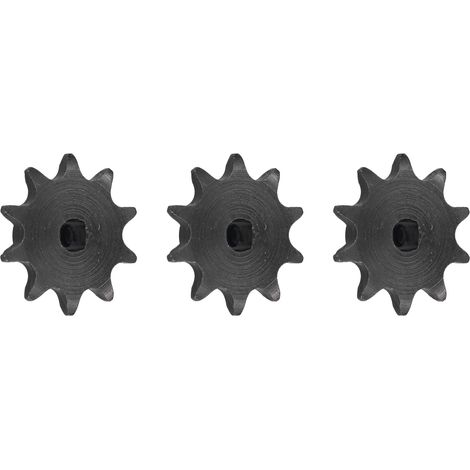 Jeu de 3 pignons en acier, pas 8mm, alésage 6mm D, 10 dents, référence 5307-1006-0010 (1/5)