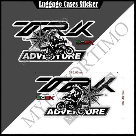 Pour Benelli Trk502x Trk 502x 502 X Adventure Motorcycle Trunk Luggage Cases Box Sacières en aluminium avec autocollants latéraux supérieurs-- (1/4)