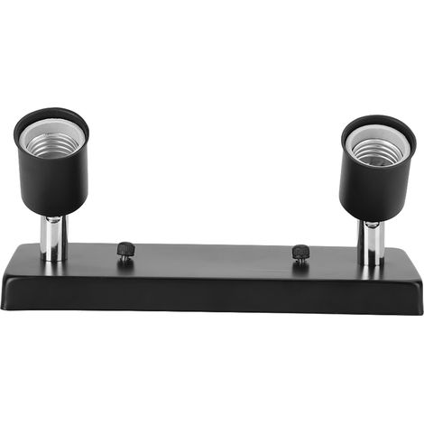 Douille E27 élégante avec base rectangulaire pivotante - Accessoires de bricolage pour plafonnier/applique murale - Noir (1/5)