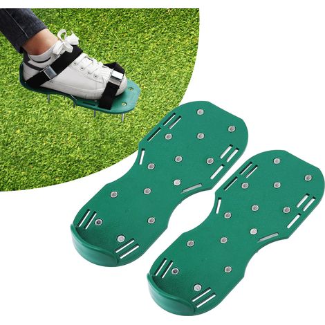 Chaussures d'oxygénation pour pelouse, chaussures de jardinage pour ameublir la pelouse, outils de jardin, pics à gazon, chaussures pour ameublir le sol, vertes (1/5)