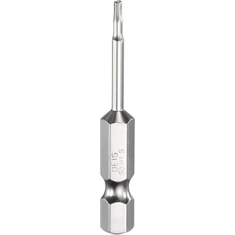 Embout de Tournevis à Tête Hexagonale 1.5mm Métrique Pointe Plate 1/4" Tige Hexagonale 50mm (2") Long Clé à Embout Magnétique Pour Perceuse à Vis, Douille Chromée (1/5)