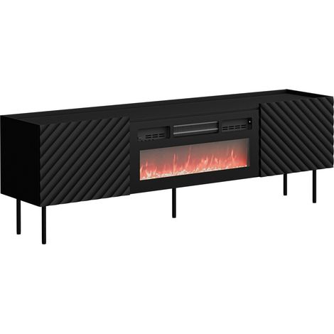 Mueble TV Mortali 106, Negro, Número de puertas: 0, Número de cajones: 0, 181x59x40cm (1/4)