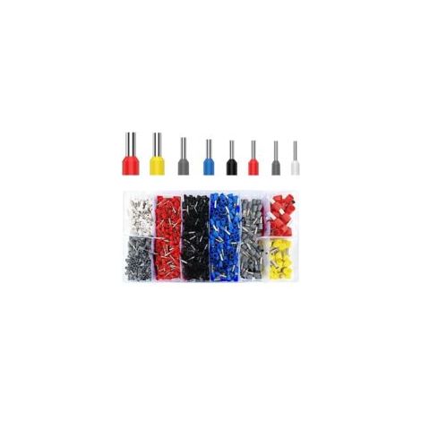 Confezione da 1200 puntalini per cavi da 0,5-10 mm² Kit di connettori a crimpare con puntalino isolato per apparecchiature elettroniche - Crezuo