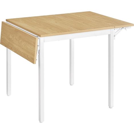 Tavolo da pranzo pieghevole 78 x 120 x 76,2 cm tavolo da cucina/scrivania estensibile per 2-4 persone rettangolare con ante a ribalta per piccoli spazi beige 120007671