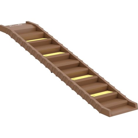 Rampa para perros plegable de plástico con 10 peldaños antideslizantes, 154 x 40 cm, hasta 25 kg (1/5)