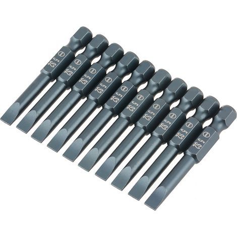 Schlitzschraubendreherbit, S2-Legierungsstahl 3x50xSL5mm für Druckluftschrauber, Bohrschrauber (1/5)