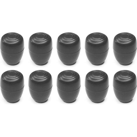 10 tapones redondos negros para los extremos de las patas de las sillas, con base reforzada y diámetro de 7 mm. (1/2)