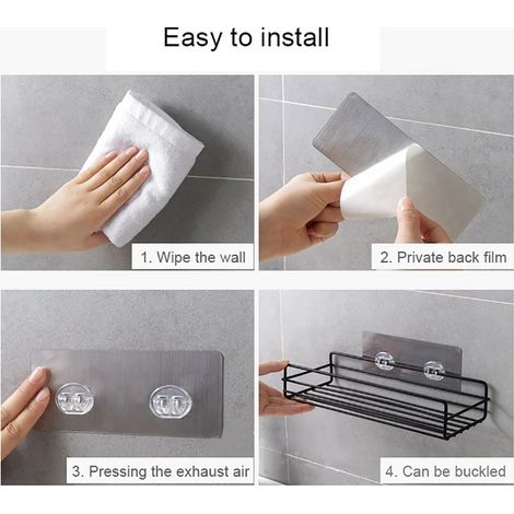 Étagère murale pour toilette en fer forgé avec ventouses, type RAMU, support de rangement
