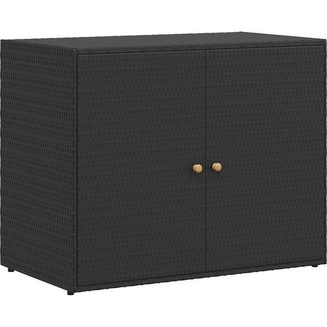 Armario de almacenamiento para jardín de 100 x 55,5 x 80 cm resistente al agua estilo moderno poliratán negro 020046632 (1/5)