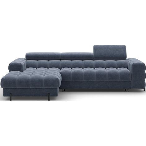 Canapé d'angle gauche convertible Bleu design élégant 285x99x181cm FILTRO (1/5)