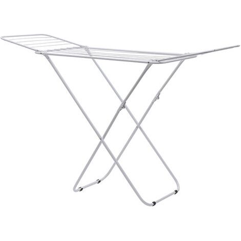 Étendoir À Linge, Étendoir À Linge Pliable Avec Tiges, Sèche-Linge Sur Pied, Intérieur/Extérieur, Literie Et Vêtements, Blanc (1/5)