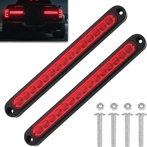 2PCS 12V - 24V Barre de Feu Arriere Remorque, Voiture Feu Arrière, Feu Remorque LED, Feux Arrières Étanches, Feux De Circulation, Lumière D'Identification pour Camionnette Voiture RV UTV ATV (1/5)