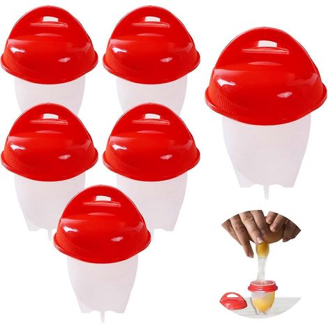 Cuiseur à œufs 6 pièces, cuiseur à œufs antiadhésif en silicone, sans coquille, Fa (1/5)