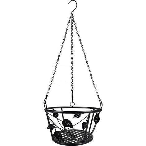 Support suspendu pour pot de fleurs en métal, panier à suspendre avec chaîne, pour balcon et plantes vertes (1/5)