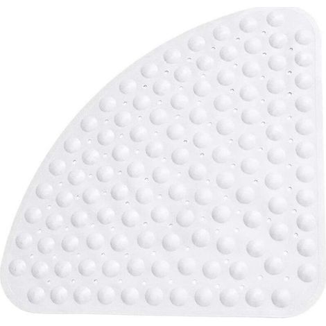 Rutschfeste, antibakterielle und schimmelhemmende Duschmatte, Viertelkreis, Eckform, mit Saugnäpfen für Bad und Dusche.