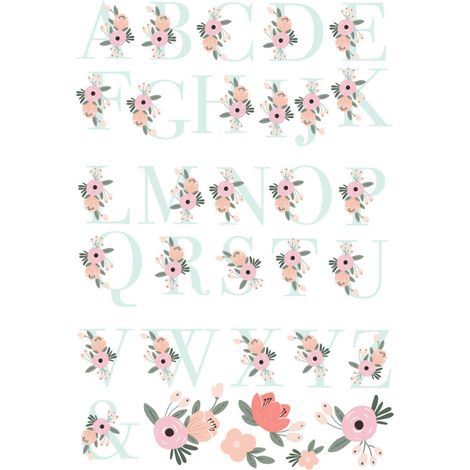 Stickers Muraux Géants Monogramme Floral (1/5)