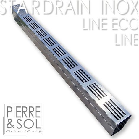 Caniveau étroit 6,5 cm Grille INOX Line - StarDrain - LINE ECO - Caniveau de 100 cm (1/5)