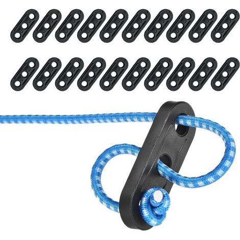 Set of 20 three-hole rope tensioners, guy line tensioners, camping rope tensioners (1/5)