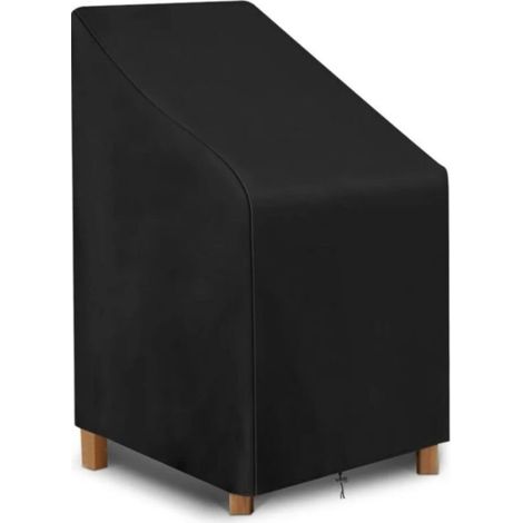 Housse de chaise d'extérieur empilable imperméable housse de protection pour meubles de patio d'extérieur 210D, housse de chaise longue d'extérieur empilable pour une protection contre les intempéries