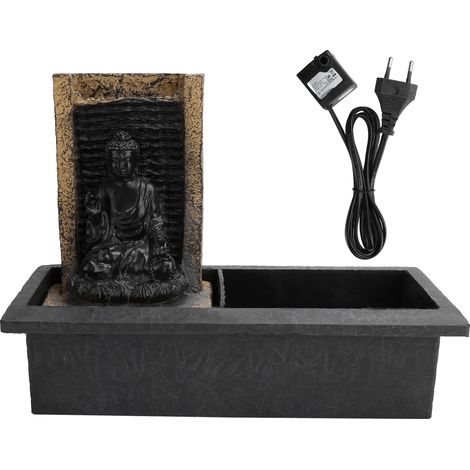 Fontaine de Bureau Cascade Bouddha Résine Paysage Décoration Table Écologique EU 250V 2.5A (1/5)