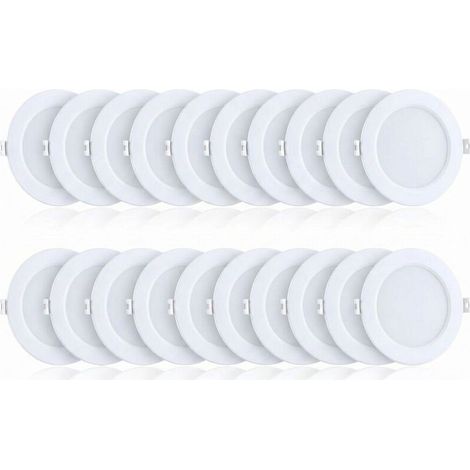 Lot de 20 encastrables pour plafond 6W Eq 60W 600 lumens Blanc naturel - Lot de 20 encastrables pour plafond 6W Eq 60W 600 lumens Blanc naturel (1/4)