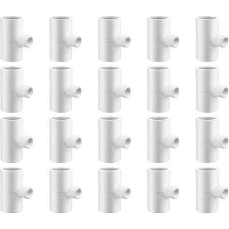 ALLIANDIS20 Pcs T-Shirt Abreuvoir Poulet, PièCes en T De Volaille, Raccords En T En PVC Pour Tuyauterie En Plastique 1/2\ (1/5)