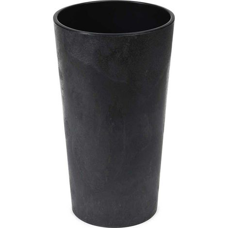 Vaso da fiori Urbanika in cemento nero, altezza 57x30 cm