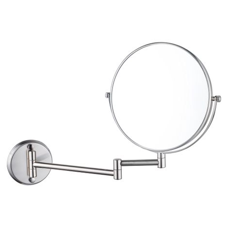 Fortifura Calvi Miroir maquillage - 20 cm - grossissement 1x et 3x - rond - finition PVD en inox brossé. (1/4)