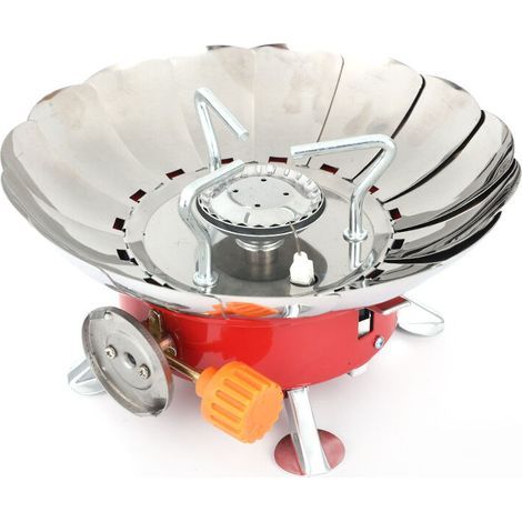Mini brûleur à gaz d'extérieur, Mini cuisinière à gaz pliable Portable 2800W, cuisinière de camping à gaz, coupe-vent, avec allumage piézo (1/5)