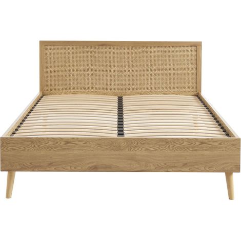 BAÏTA Letto matrimoniale INES cannage rattan 160 x 200 rete inclusa (1/5)