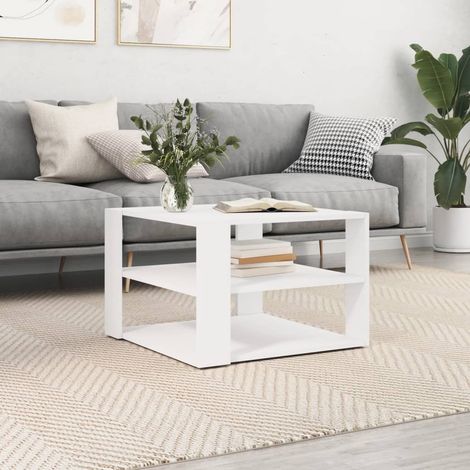vidaXL Tavolino da Salotto Bianco 59,5x59,5x40 cm in Legno Multistrato