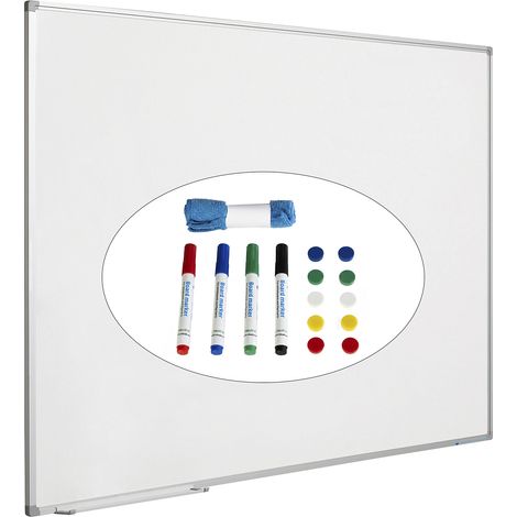 eurokraft basic, Kit tableau blanc avec accessoires, acier, L (1/5)